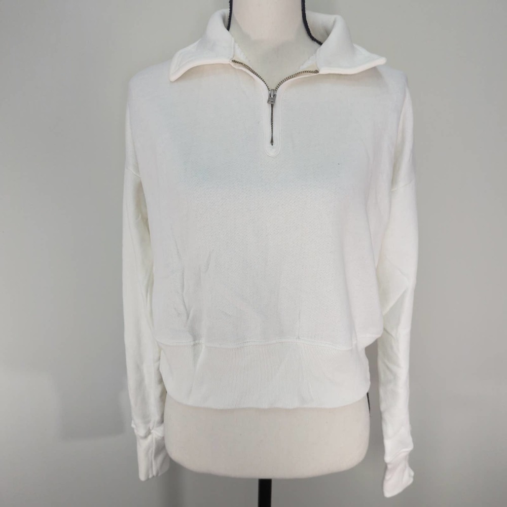 Re/Done Levis 70s Half Zip Off White Sweater - image 2